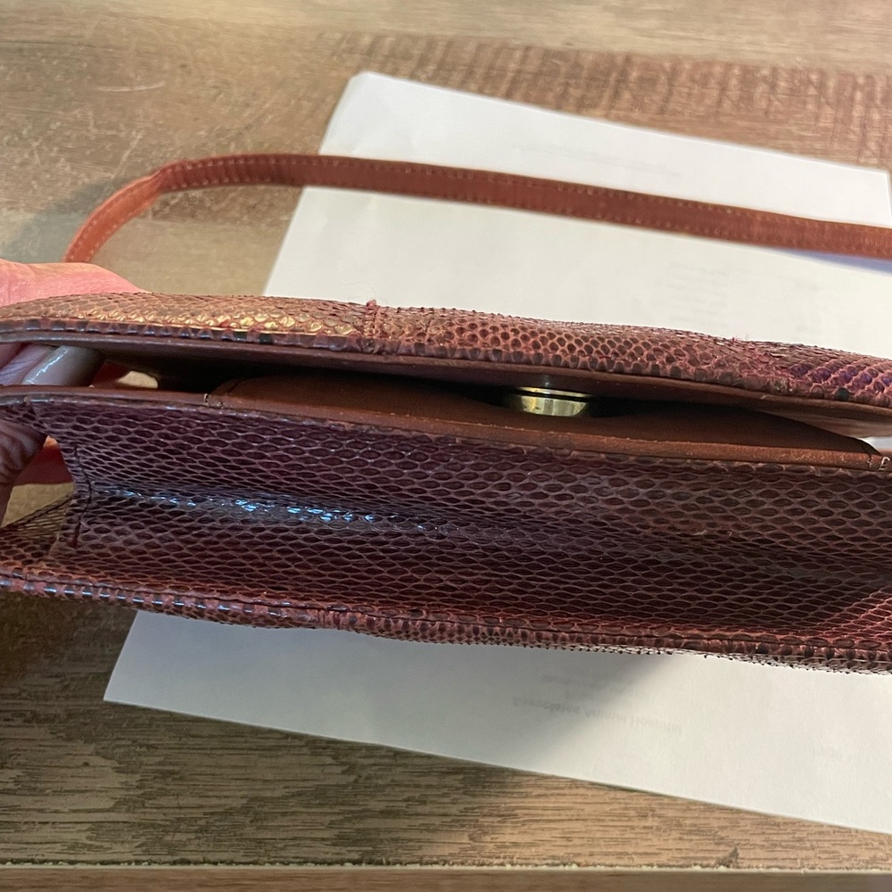 Genuine snakeskin purse, vintage, maroon - Picture 6 of 14